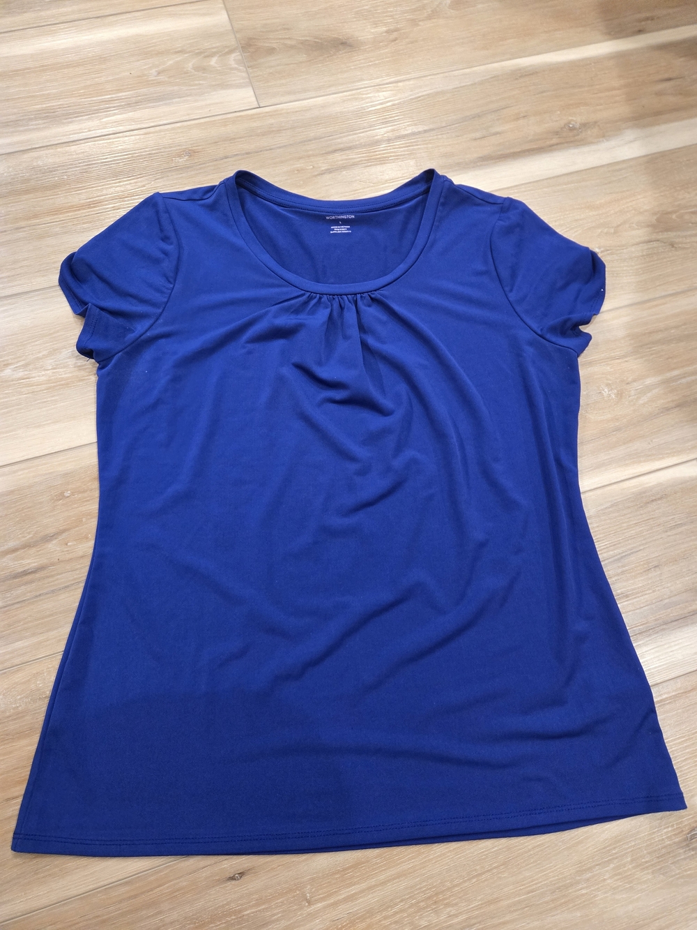 Worthington Royal Blue Short Sleeve Scoop Neck Tee